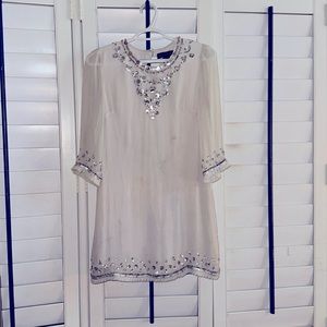 French Connection Vintage cream/ivory with silver intricate beading